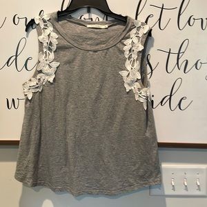 Ellison gray tank top with white detail